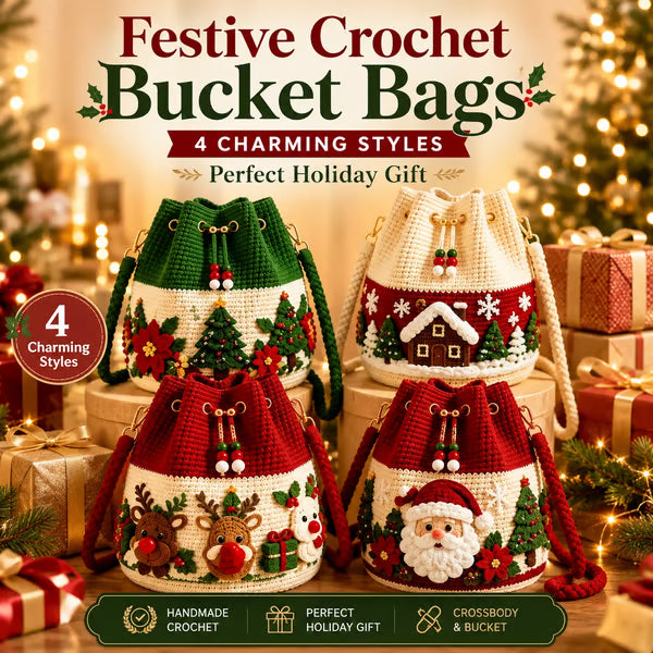🎄3D Christmas Crochet Bucket Bag