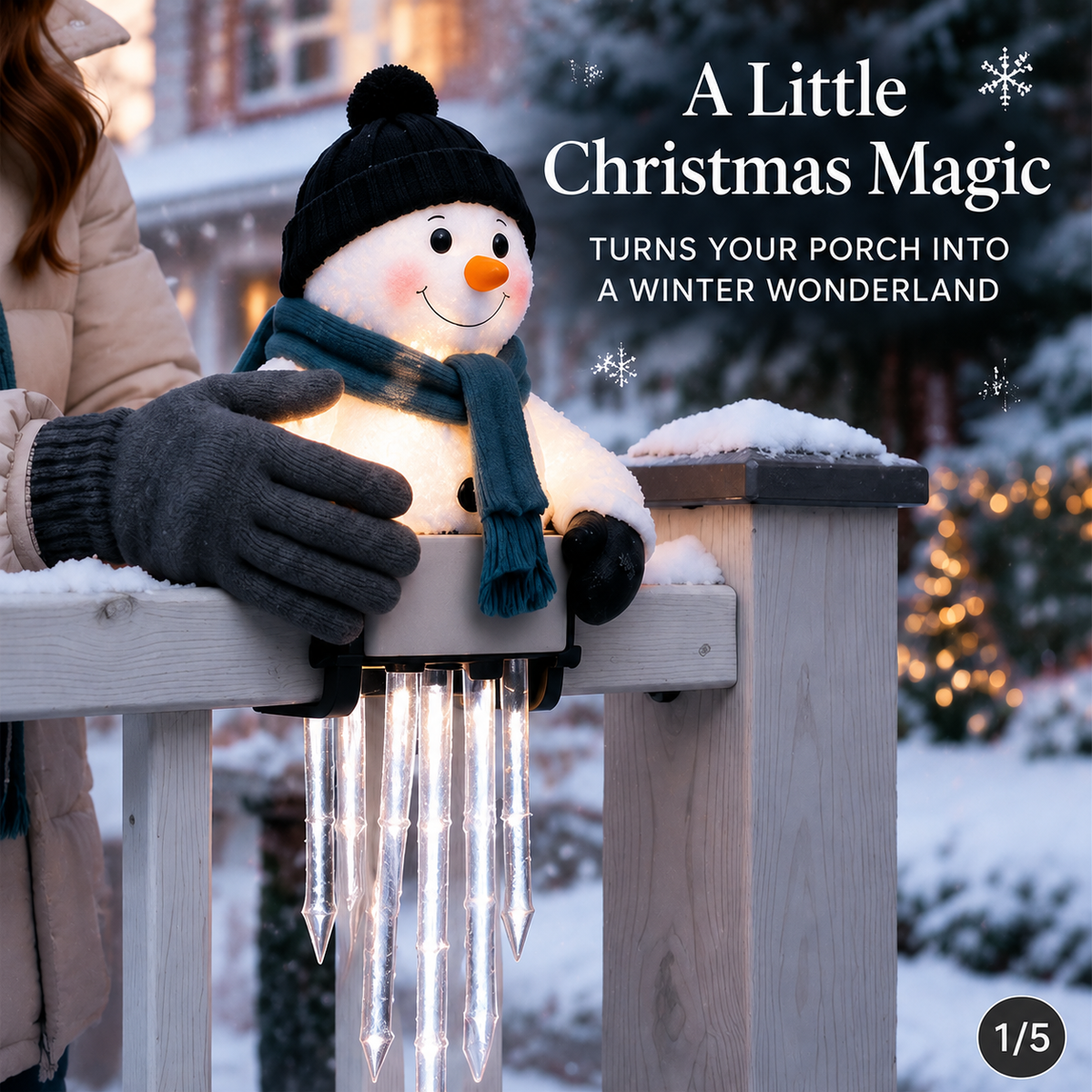🔥 HOT SALE 49% OFF - ⛄WinterGlow Snowman Icicle Light Decor