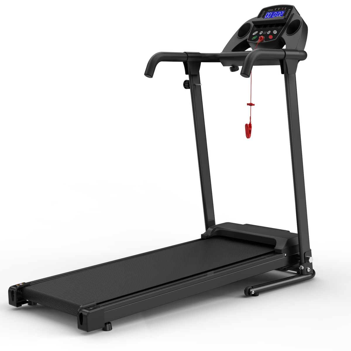 Foldable Treadmill for Home, 2.5HP Portable Treadmill with Handles, 300 lbs Capacity, APP Control & LED Display - Black Steel Fitness Walking, Free Shipping