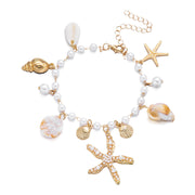 🐚Pearl Bracelet and Anklet Jewelry Set