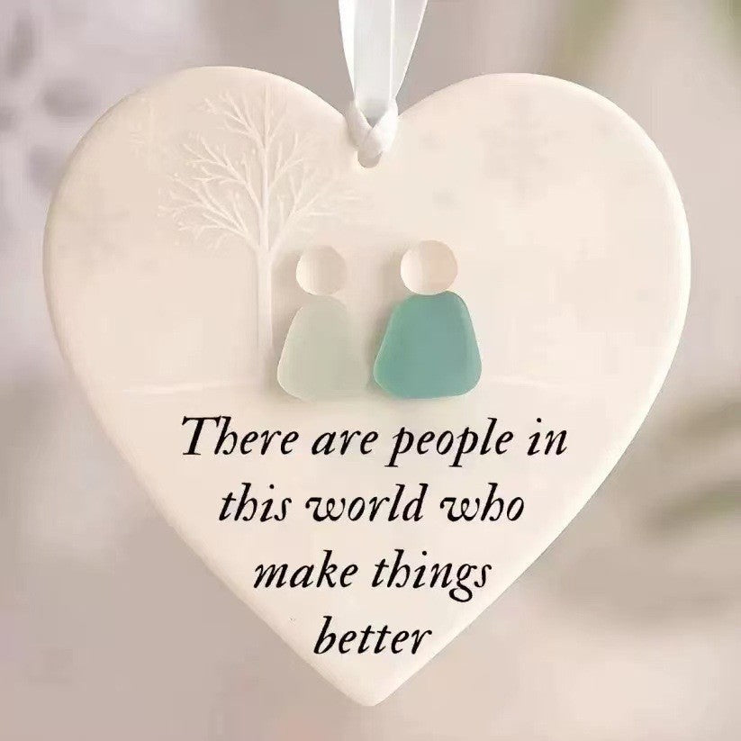 💝Heart-Shaped Sea Glass Friendship Decor🌊✨ Shaped by Nature & Crafted by Hand