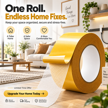 🔥 Heavy-Duty Double-Sided Grid Tape – Strong Hold, Easy Tear & Clean Removal