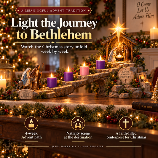 ⏰ LAST DAY 45% OFF ✝️ Journey to Bethlehem – 4-Week Lighted Advent Nativity Path