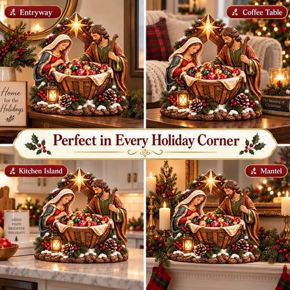 💯49% OFF – ✝️ Nativity Blessing Bowl™ | Lighted Christmas Treat Bowl with Mary, Joseph & Bethlehem Star 🎄