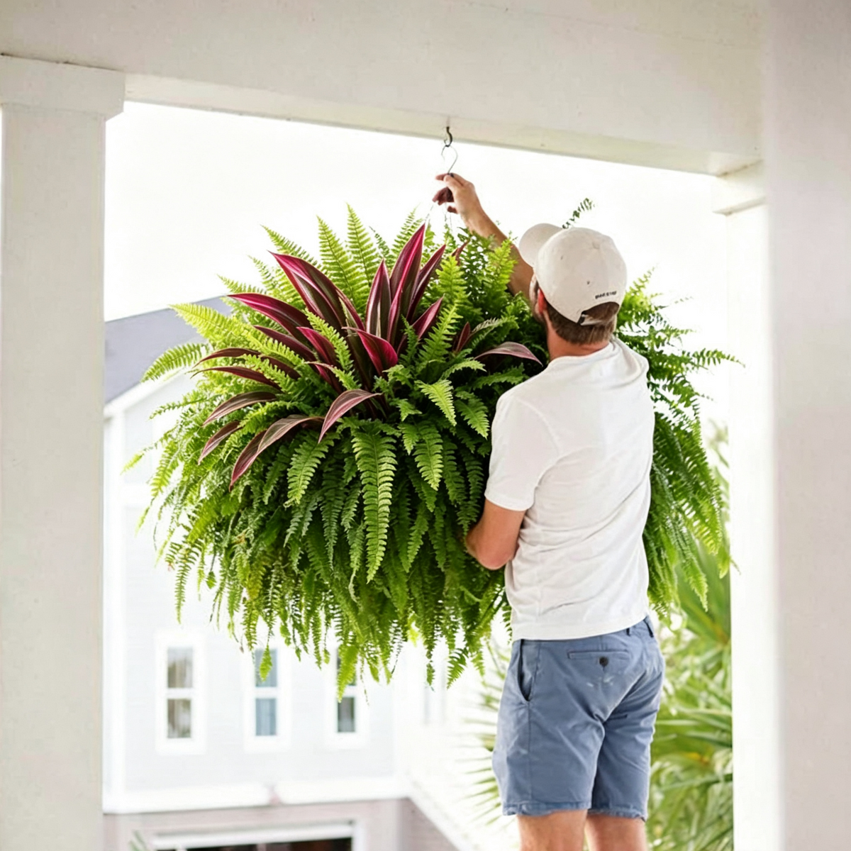 💥Last Day 70% OFF🌿- Artificial Fern & Red Dracaena – Lifelike, UV Resistant, No Watering Needed