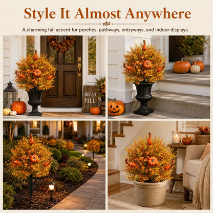 💥Last Day 70% OFF🌼- Artificial Fall Pumpkin Tree Stakes