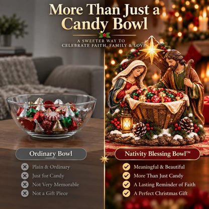 💯49% OFF – ✝️ Nativity Blessing Bowl™ | Lighted Christmas Treat Bowl with Mary, Joseph & Bethlehem Star 🎄