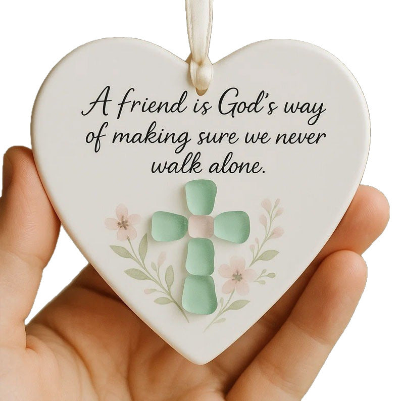 💝Heart-Shaped Sea Glass Friendship Decor🌊✨ Shaped by Nature & Crafted by Hand