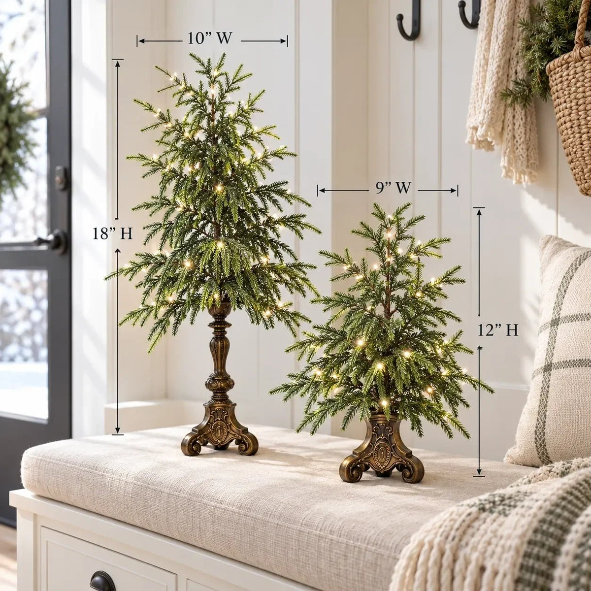 🌙🎄 Vintage Lighted Norfolk Pine Trees