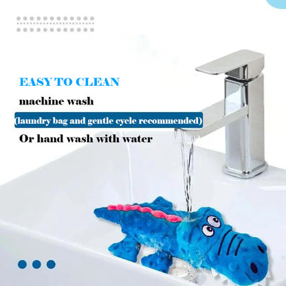 Squeaky Crocodile Plush Dog Toy for Aggressive Chewers