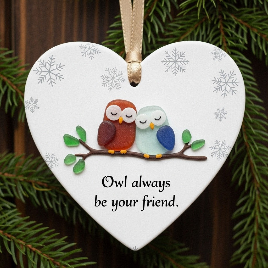💝Heart-Shaped Sea Glass Friendship Decor🌊✨ Shaped by Nature & Crafted by Hand