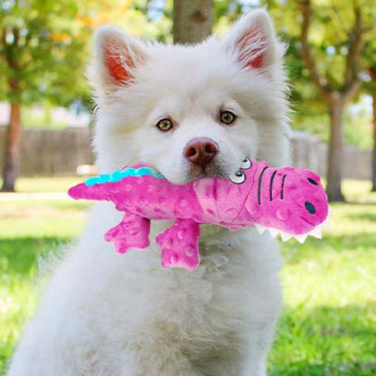Squeaky Crocodile Plush Dog Toy for Aggressive Chewers