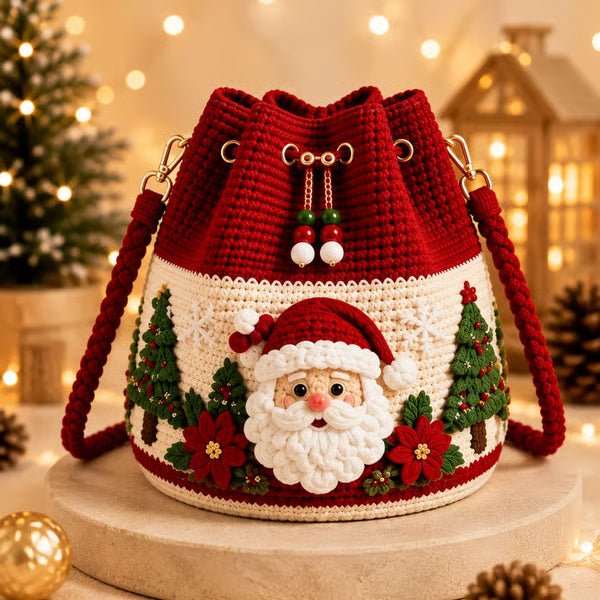 🎄3D Christmas Crochet Bucket Bag