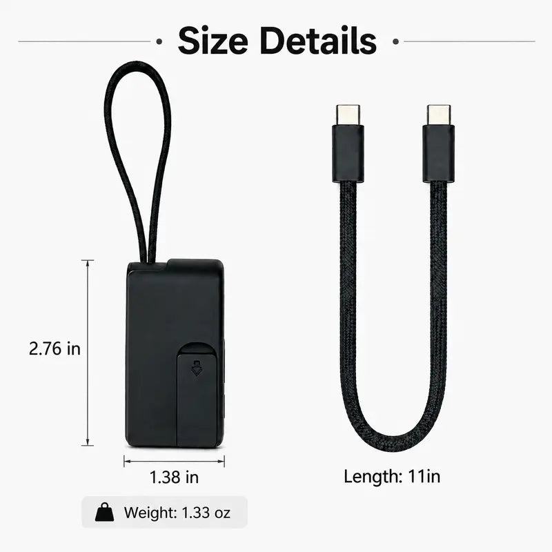 🔌 Pocket Travel Cable Kit – USB-C Cable，3 Adapters，SIM/TF Storage & Phone Stand