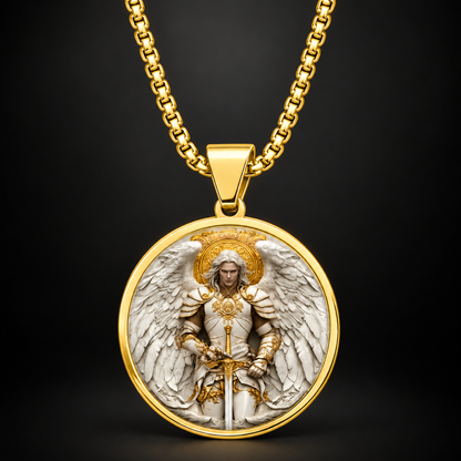 Angel Warrior Pendant Necklace for Men — Faith，Strength & Protection
