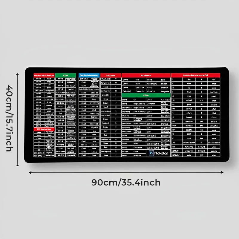 Anti-Slip Office Keyboard Mat – Features Spreadsheet Shortcuts