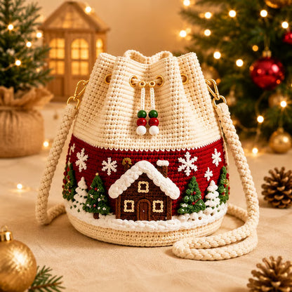 🎄3D Christmas Crochet Bucket Bag