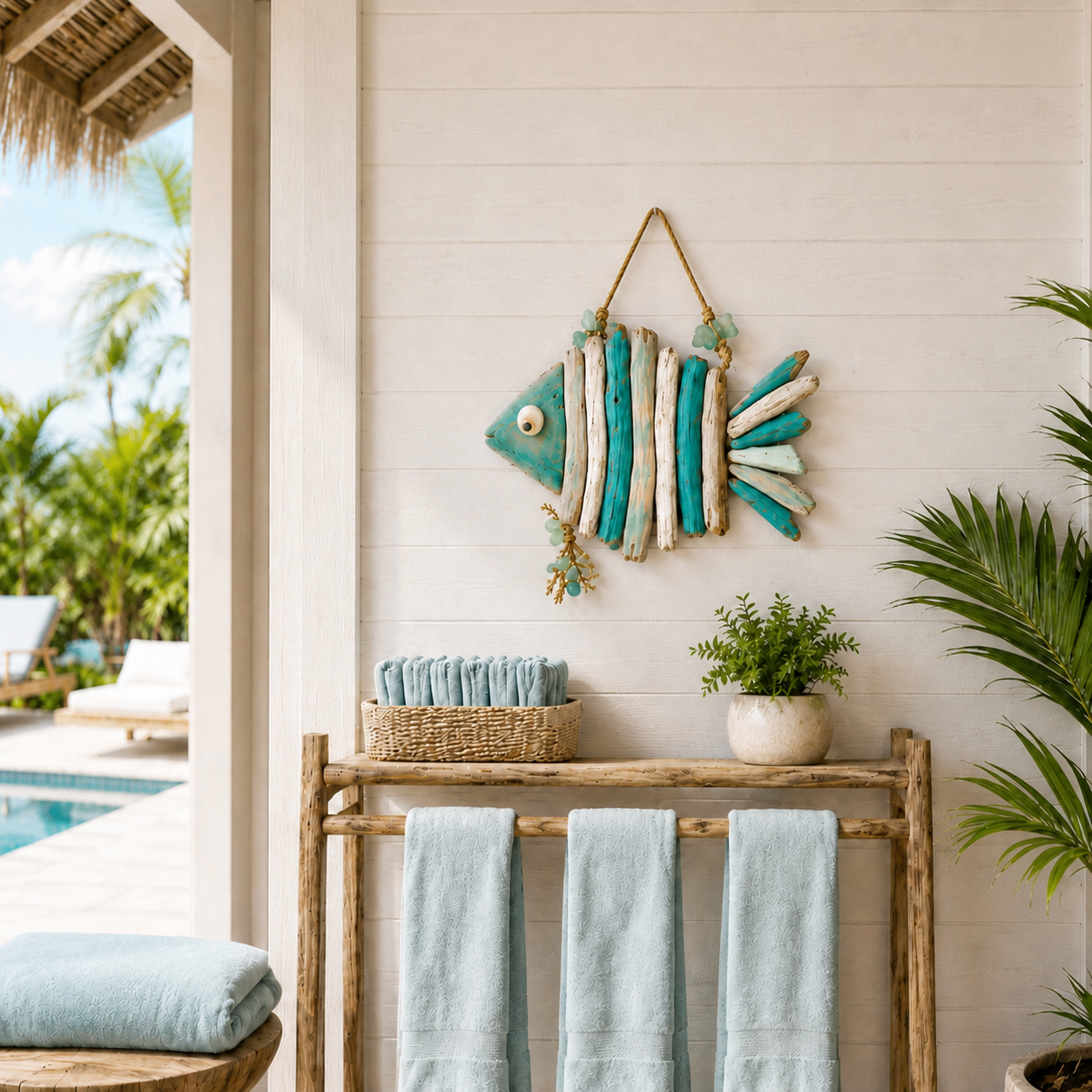 🌊 Lighted Coastal Fish Wall Decor | Driftwood LED Art with Remote & 8 Modes