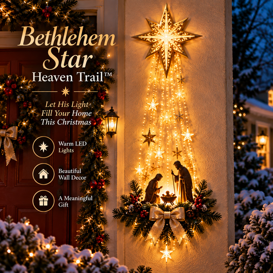 ✨Last Day 60% OFF✨✝️ Bethlehem Star of Faith – Lighted Nativity Wall Decor