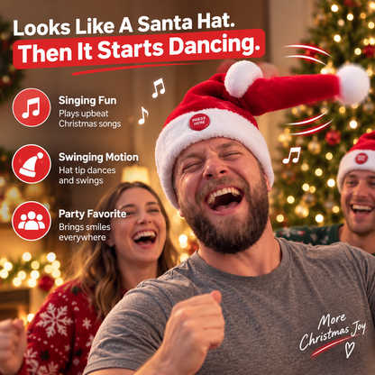 🎅🤣 Dancing Santa Party Hat – Button-Activated Moving Christmas Fun