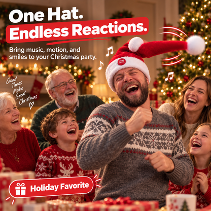 🎅🤣 Dancing Santa Party Hat – Button-Activated Moving Christmas Fun