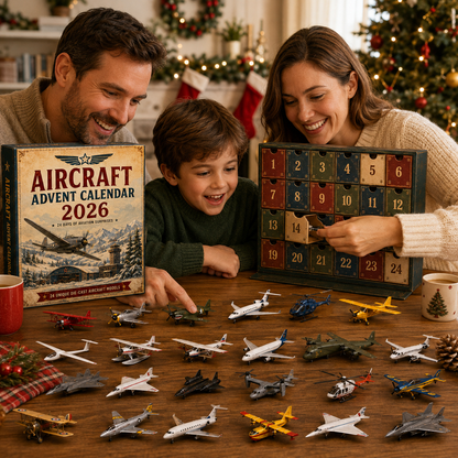 🎄Last day! 49% off – ✈️ Vintage Skies Aircraft Advent Calendar 2026 | 24-Day Flight Journey with 24 Unique Miniature Planes. Jetplanes. and Aviation Collectibles 🎄🎁