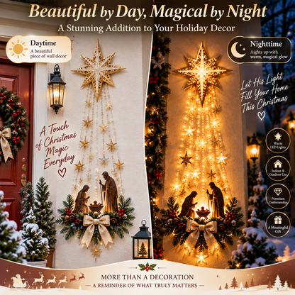 ✨Last Day 49% OFF✨✝️ Bethlehem Star of Faith – Lighted Nativity Wall Decor