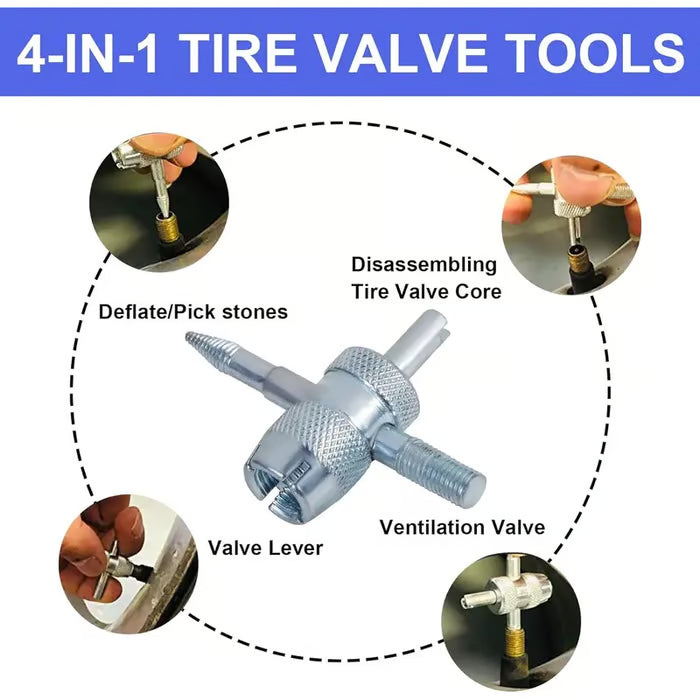 🚗Quick Change Tire Valve Tool Kit - Fast Valve Stem Replacement Tool Set