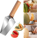 Triangle WatermelonCutter, Stainless Steelwith Wooden Handle -Melon Slicer, Fruit Cutterfor Kitchen Gadgets
