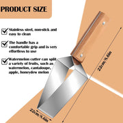 Triangle WatermelonCutter, Stainless Steelwith Wooden Handle -Melon Slicer, Fruit Cutterfor Kitchen Gadgets