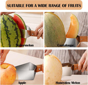 Triangle WatermelonCutter, Stainless Steelwith Wooden Handle -Melon Slicer, Fruit Cutterfor Kitchen Gadgets