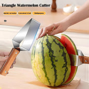 Triangle WatermelonCutter, Stainless Steelwith Wooden Handle -Melon Slicer, Fruit Cutterfor Kitchen Gadgets