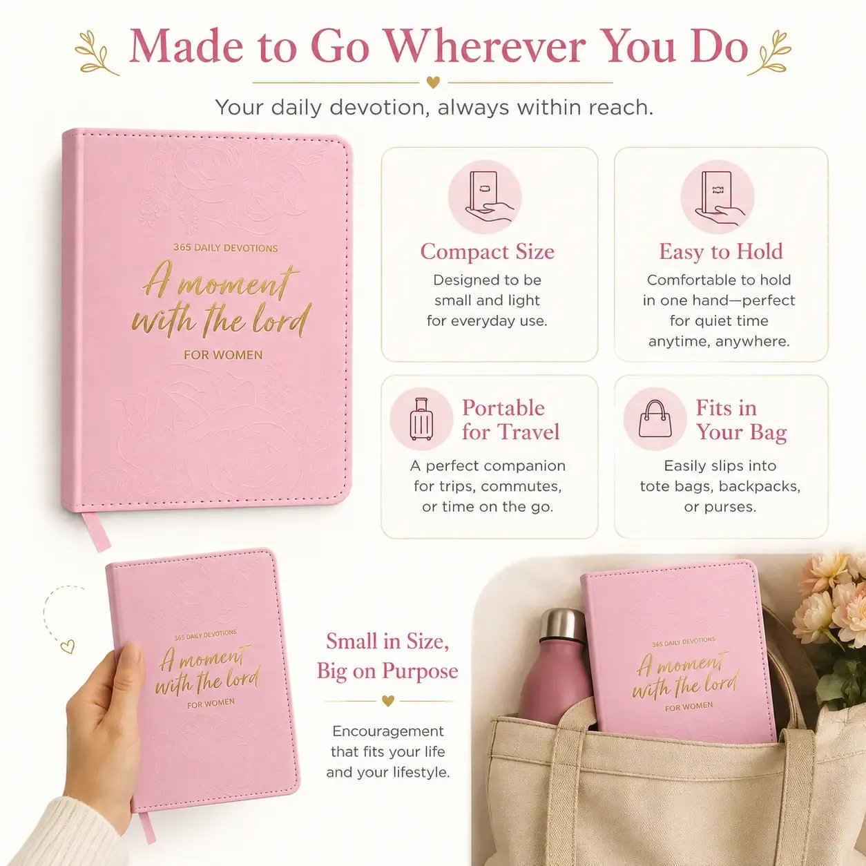 📖365-Day Women's Study Bible,A Moment With The Lord for Women