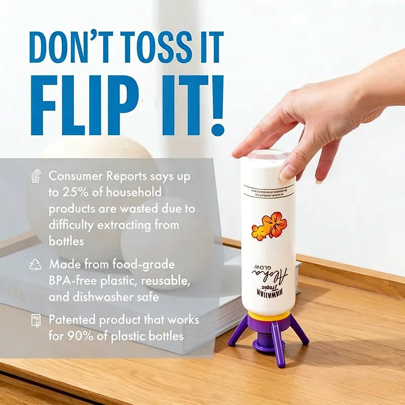 ✅ Flip & Flow! Bottle Emptying Caps 💧 - 6 Bottle Pack - Comes with Adapters for Any Screw Cap Size 🎯