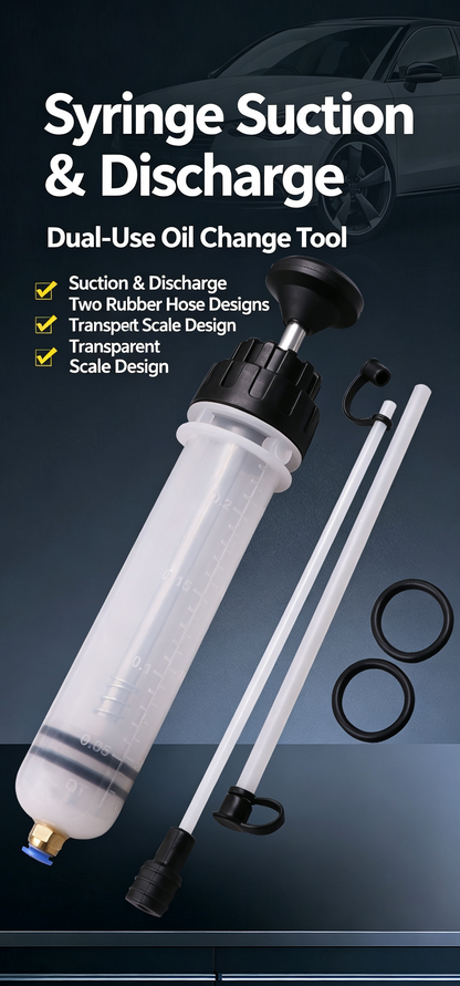 Syringe-Style Oil and Brake Fluid Extraction and Refill Tool