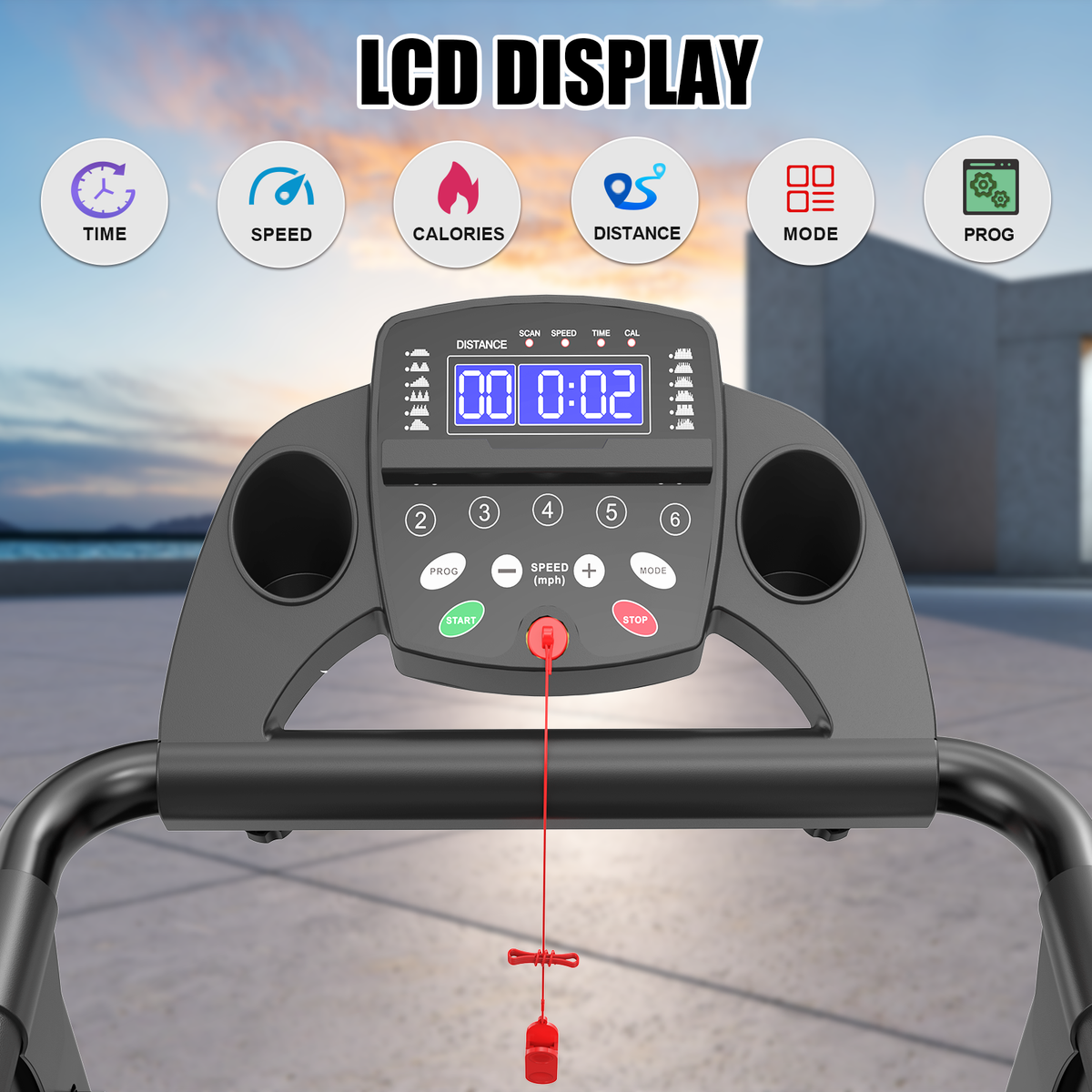 Foldable Treadmill for Home, 2.5HP Portable Treadmill with Handles, 300 lbs Capacity, APP Control & LED Display - Black Steel Fitness Walking， Free Shipping