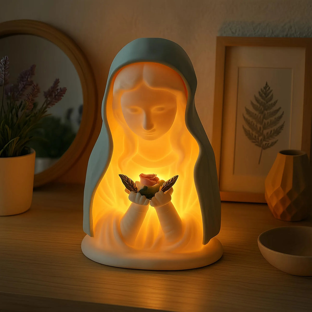 🔥Last Day 60% OFF -🕊️ Catholic Gifts for Women – Handmade Resin Virgin Mary Night Light, A Peaceful Reminder of Faith