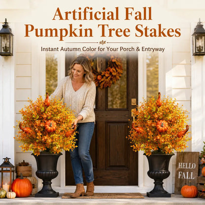 💥Last Day 70% OFF🌼- Artificial Fall Pumpkin Tree Stakes
