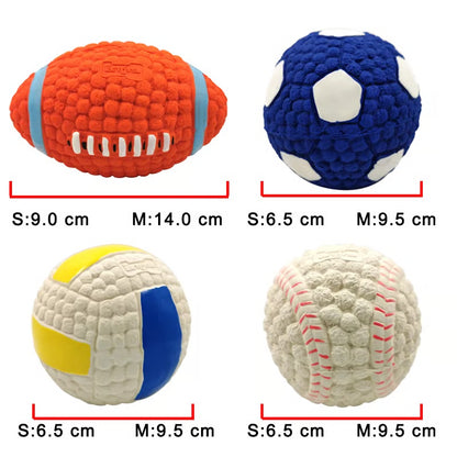 Sports Ball Dog Chew & Fetch Toy | Football, Soccer, Volleyball, Baseball