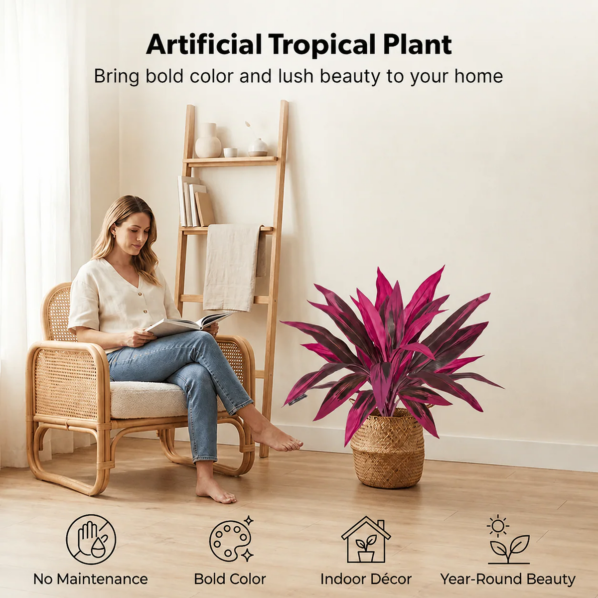 🔥Last Day 70% OFF🔥Large Realistic Artificial  Dragon's Blood Tree Plants