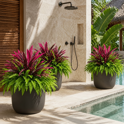 💥Last Day 70% OFF🌿- Artificial Fern & Red Dracaena – Lifelike, UV Resistant, No Watering Needed
