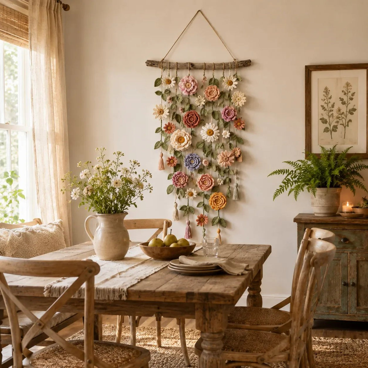 💗LAST DAY SALE 50% OFF⚡50K+ SOLD!!💮Crochet Flower Wall Hanging Decor🖼️