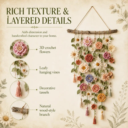 💗LAST DAY SALE 50% OFF⚡50K+ SOLD!!💮Crochet Flower Wall Hanging Decor🖼️