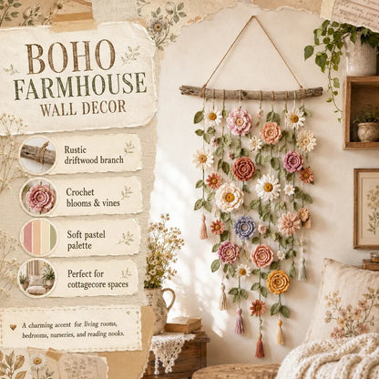 💗LAST DAY SALE 50% OFF⚡50K+ SOLD!!💮Crochet Flower Wall Hanging Decor🖼️