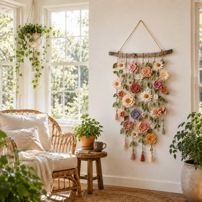 💗LAST DAY SALE 50% OFF⚡50K+ SOLD!!💮Crochet Flower Wall Hanging Decor🖼️